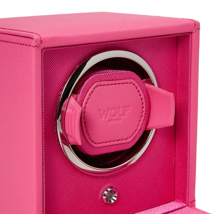 Wolf - Cub Single Watch Winder With Cover | Tutti Frutti Pink | 461190