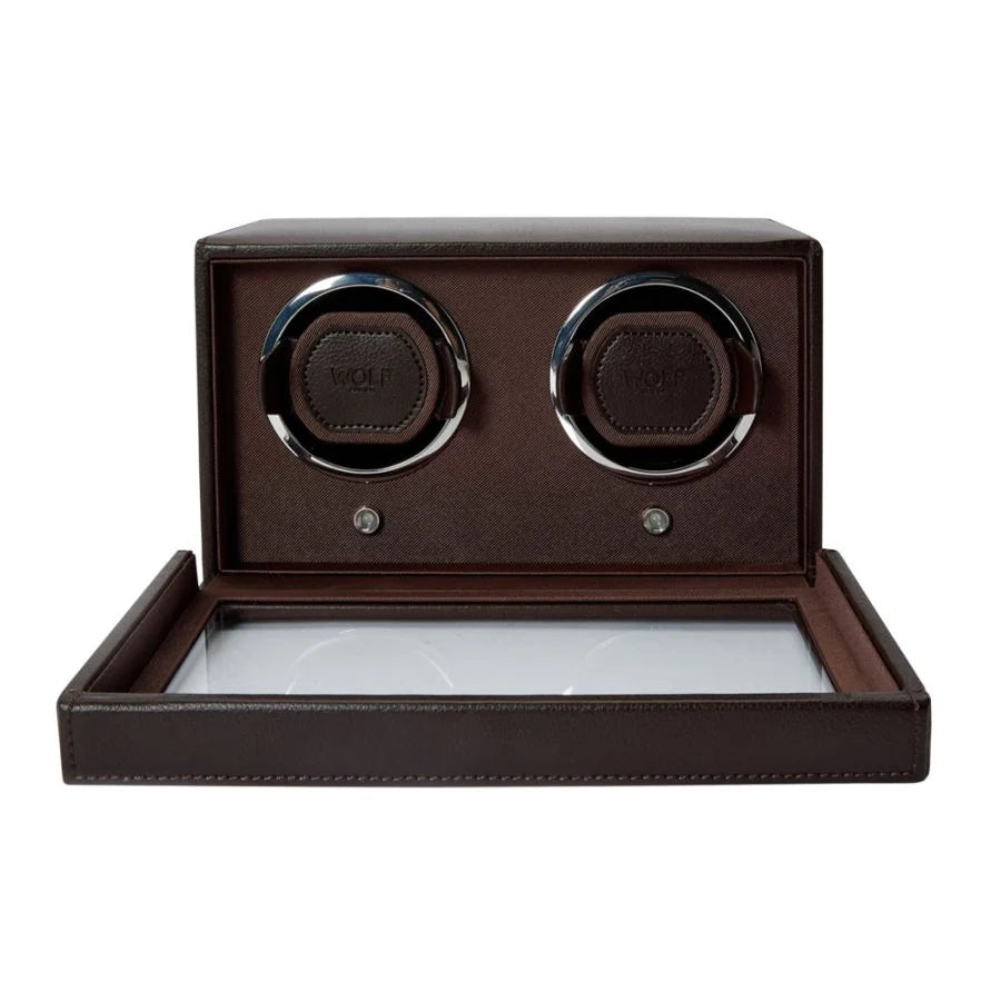 Wolf - Cub Double Watch Winder With Cover | Brown | 461206