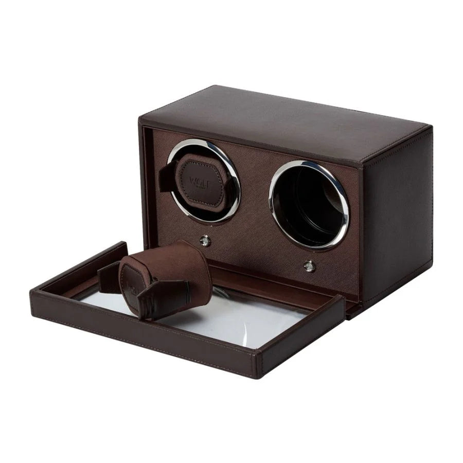 Wolf - Cub Double Watch Winder With Cover | Brown | 461206