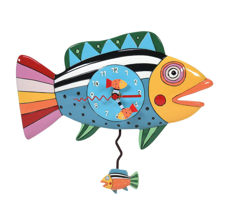 Allen Designs Rainbow Fish Clock